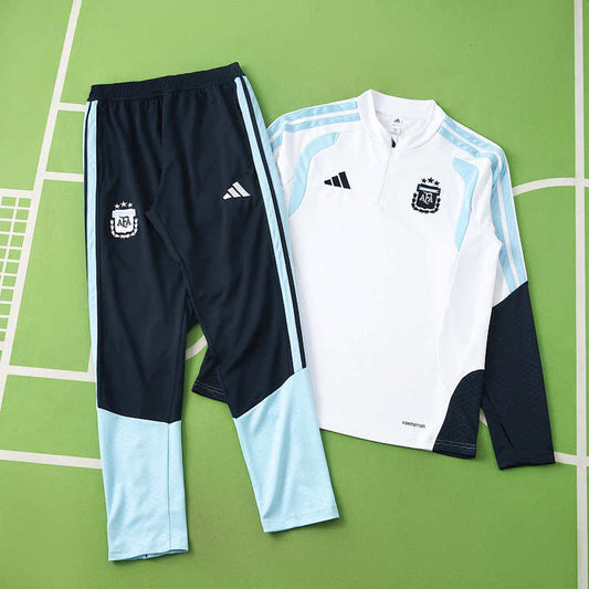2026 FIFA World Cup Argentina White Half zip training suit set