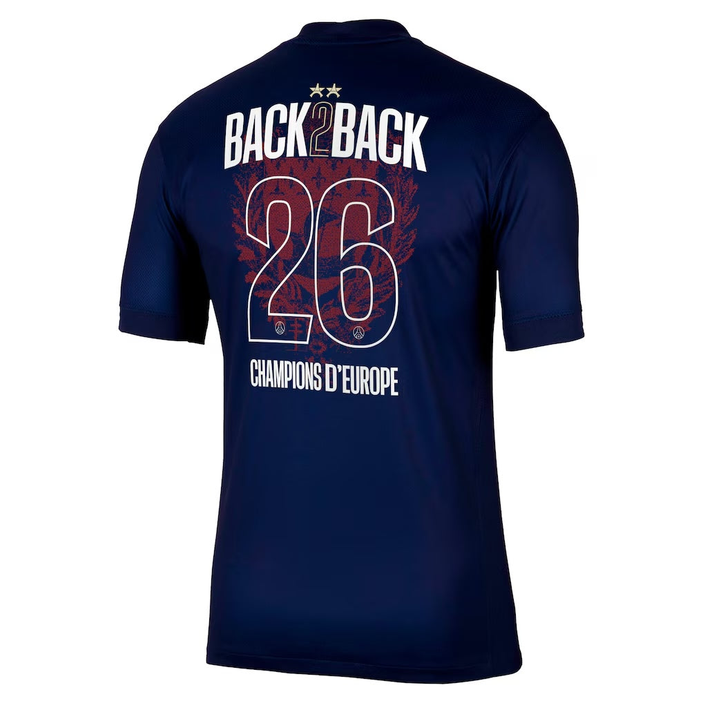 Paris Saint-Germain Home Stadium Shirt BACK TO BACK Champions of Europe 2026