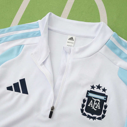 2026 FIFA World Cup Argentina White Half zip training suit set